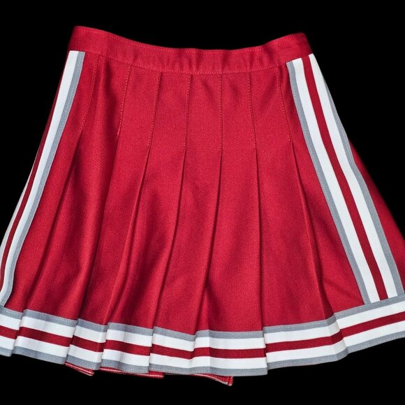 VTG 90s Cheerleader Uniform Outfit Shirt Pleated Skirt Red White RGS Sz XS USA - Picture 4 of 11